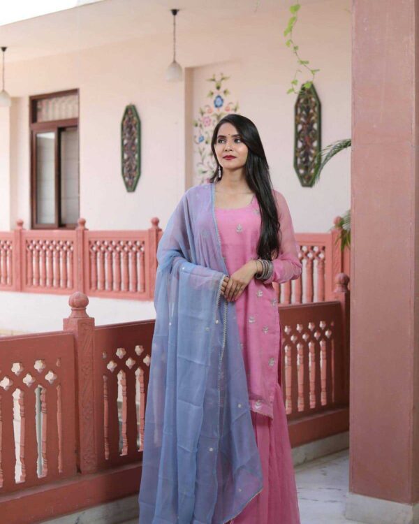 onion pink  sharara set
