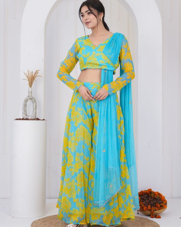 Angrakha Floral Printed Dress